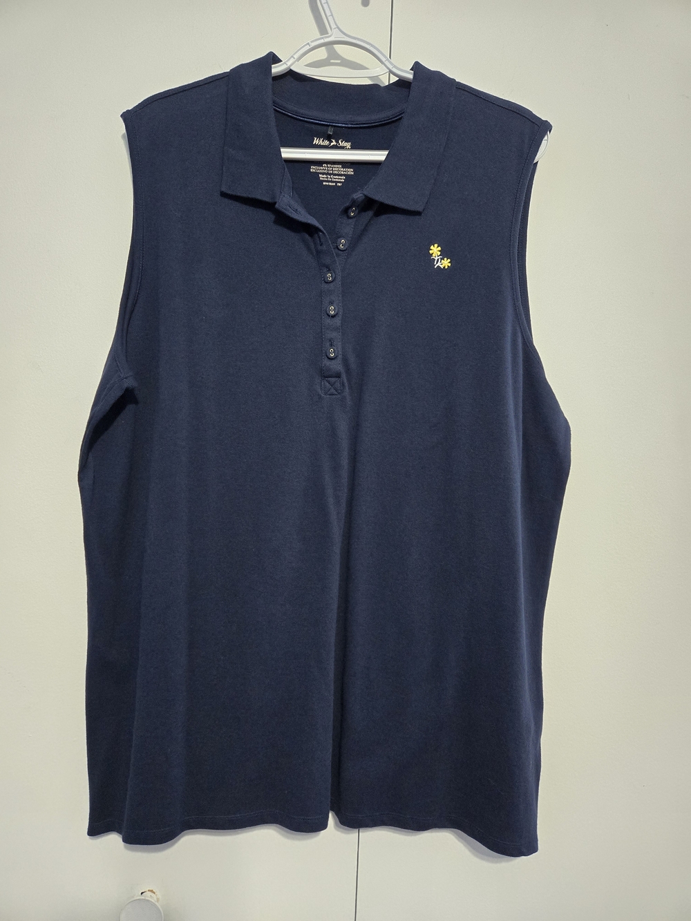 NWT White Stag Sleeveless Polo Top Navy Blue Stretch Knit Size XXL 2X 20